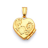 Heart Locket Ladies Pendant in 14K Gold