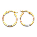 Hoop Earrings in 14K Tri-Color Gold