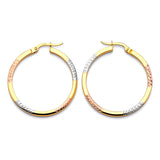 Hoop Earrings in 14K Tri-Color Gold