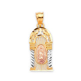 Guadalupe Ladies Pendant in 14K Tri-Color Gold