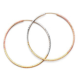 Hoop Earrings in 14K Tri-Color Gold