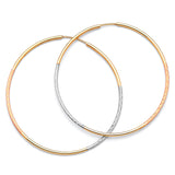 Hoop Earrings in 14K Tri-Color Gold
