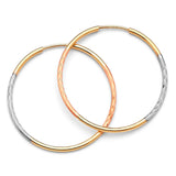Hoop Earrings in 14K Tri-Color Gold