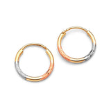 Hoop Earrings in 14K Tri-Color Gold