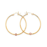 Flower Hoop Earrings in 14K Two-Tone Gold