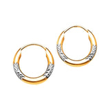 Hoop Earrings in 14K Two-Tone Gold