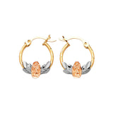 Guadalupe Hoop Earrings in 14K Tri-Color Gold