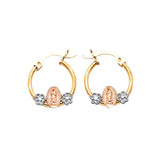 Guadalupe Hoop Earrings in 14K Tri-Color Gold