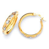 Bangle Hoop Earrings in 14K Tri-Color Gold