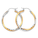 Hoop Earrings in 14K Two-Tone Gold
