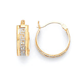 Bangle Hoop Earrings in 14K Two-Tone Gold