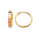 Huggie Earrings in 14K Tri-Color Gold