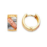 Huggie Earrings in 14K Tri-Color Gold