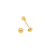 Stud Earrings in 14K Gold and Screw Backing
