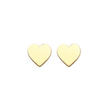 Heart Stud Earrings in 14K Gold and Butterfly Backing
