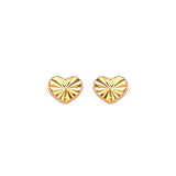 Heart Stud Earrings in 14K Gold and Butterfly Backing
