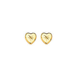 Heart Stud Earrings in 14K Gold and Butterfly Backing