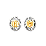 Guadalupe Stud Earrings in 14K Two-Tone Gold and Butterfly Backing