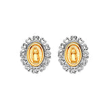 Guadalupe Stud Earrings in 14K Two-Tone Gold and Screw Backing