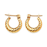 Scallop Hoop Earrings in 14K Gold