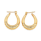 Scallop Hoop Earrings in 14K Gold