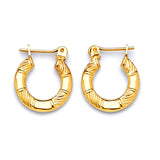 Scallop Hoop Earrings in 14K Gold