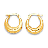 Scallop Hoop Earrings in 14K Gold