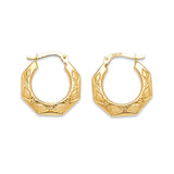 Scallop Hoop Earrings in 14K Gold