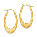 Scallop Hoop Earrings in 14K Gold