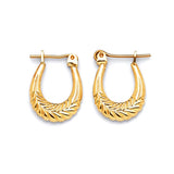 Scallop Hoop Earrings in 14K Gold