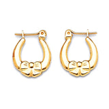 Ribbon Scallop Hoop Earrings in 14K Gold