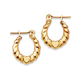 Heart Scallop Hoop Earrings in 14K Gold