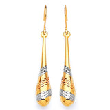 Teardrop Earrings in 14K Tri-Color Gold