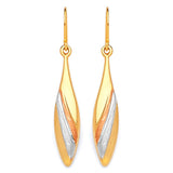 Teardrop Earrings in 14K Tri-Color Gold