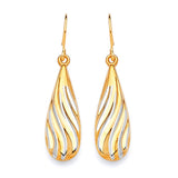 Teardrop Earrings in 14K Two-Tone Gold
