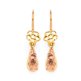 Teardrop Earrings in 14K Two-Tone Gold