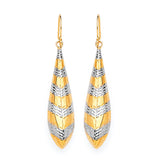 Teardrop Earrings in 14K Two-Tone Gold
