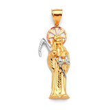 Saints Mens Pendant in 14K Tri-Color Gold