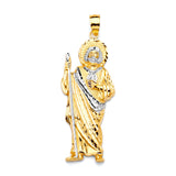 Saints Mens Pendant in 14K Two-Tone Gold