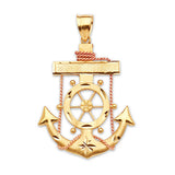 Anchor Pendant in 14K Two-Tone Gold