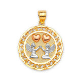 Angel Ladies Pendant in 14K Tri-Color Gold