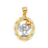 Angel Ladies Pendant in 14K Tri-Color Gold
