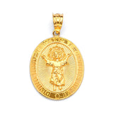 White CZ Divino Niño Ladies Pendant in 14K Gold
