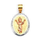 Divino Niño Ladies Pendant in 14K Tri-Color Gold