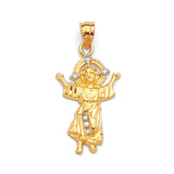 White CZ Divino Niño Ladies Pendant in 14K Gold