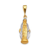 Virgin Mary Ladies Pendant in 14K Two-Tone Gold