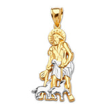 Saints Mens Pendant in 14K Two-Tone Gold