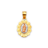 Guadalupe Ladies Pendant in 14K Tri-Color Gold