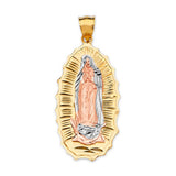 Guadalupe Ladies Pendant in 14K Tri-Color Gold