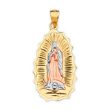 Guadalupe Ladies Pendant in 14K Tri-Color Gold
